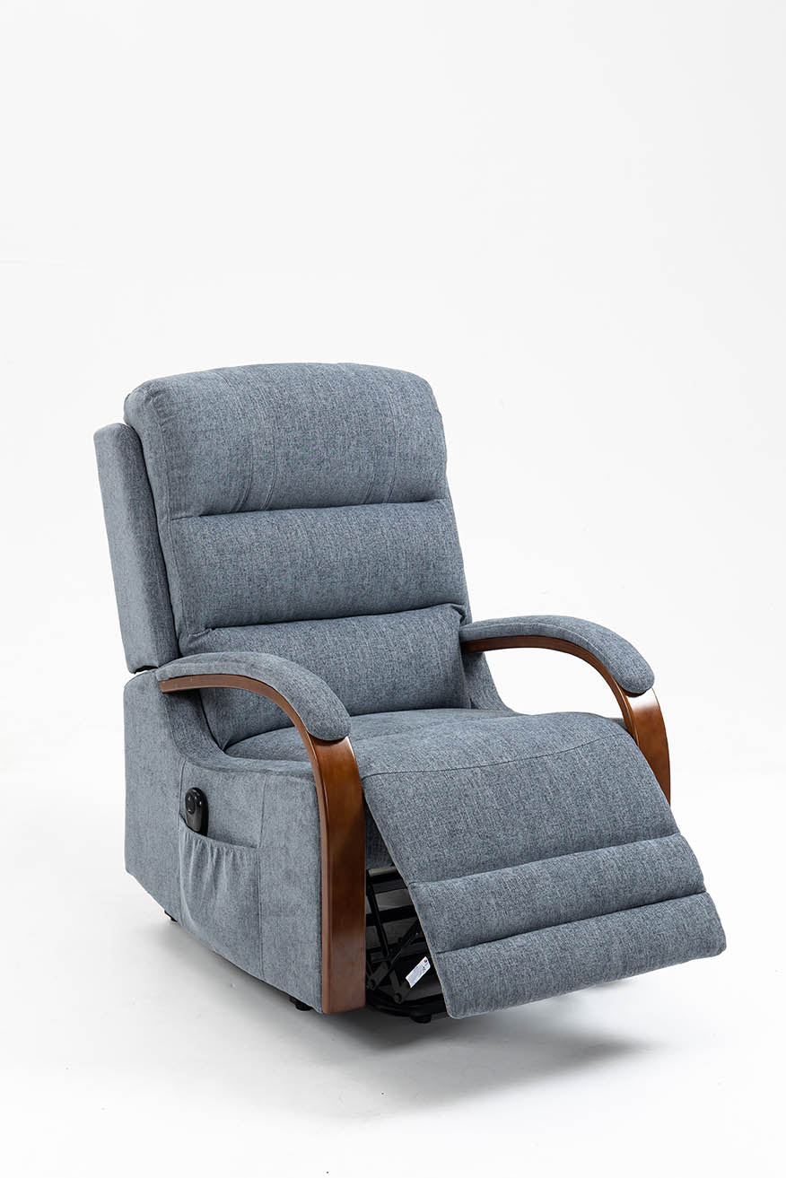 Westin Lift & Tilt Cream Recliner Chair Denim Blue (Dual Motor)