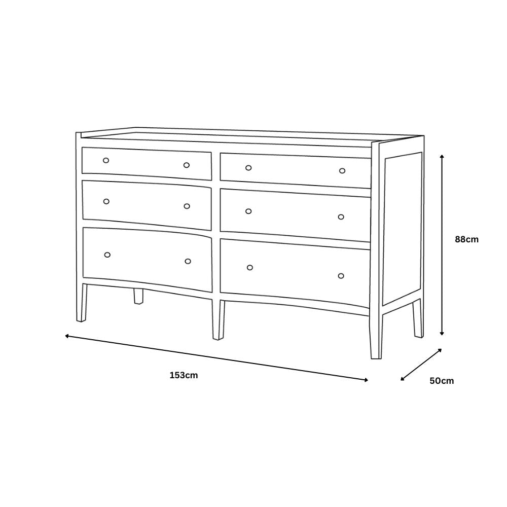 Jacob Chest of 6 Drawers - Natural Wash