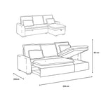 Jonah Interchangeable Corner Sofa Bed - Grey