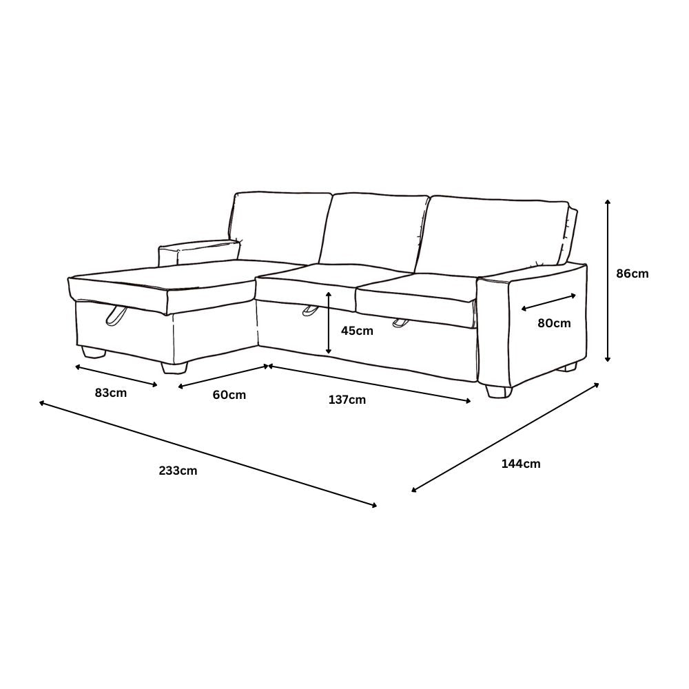 Havar Corner Sofa Bed: Teal (Left)