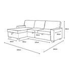 Havar Corner Sofa Bed: Brown Leather Aire (Left)