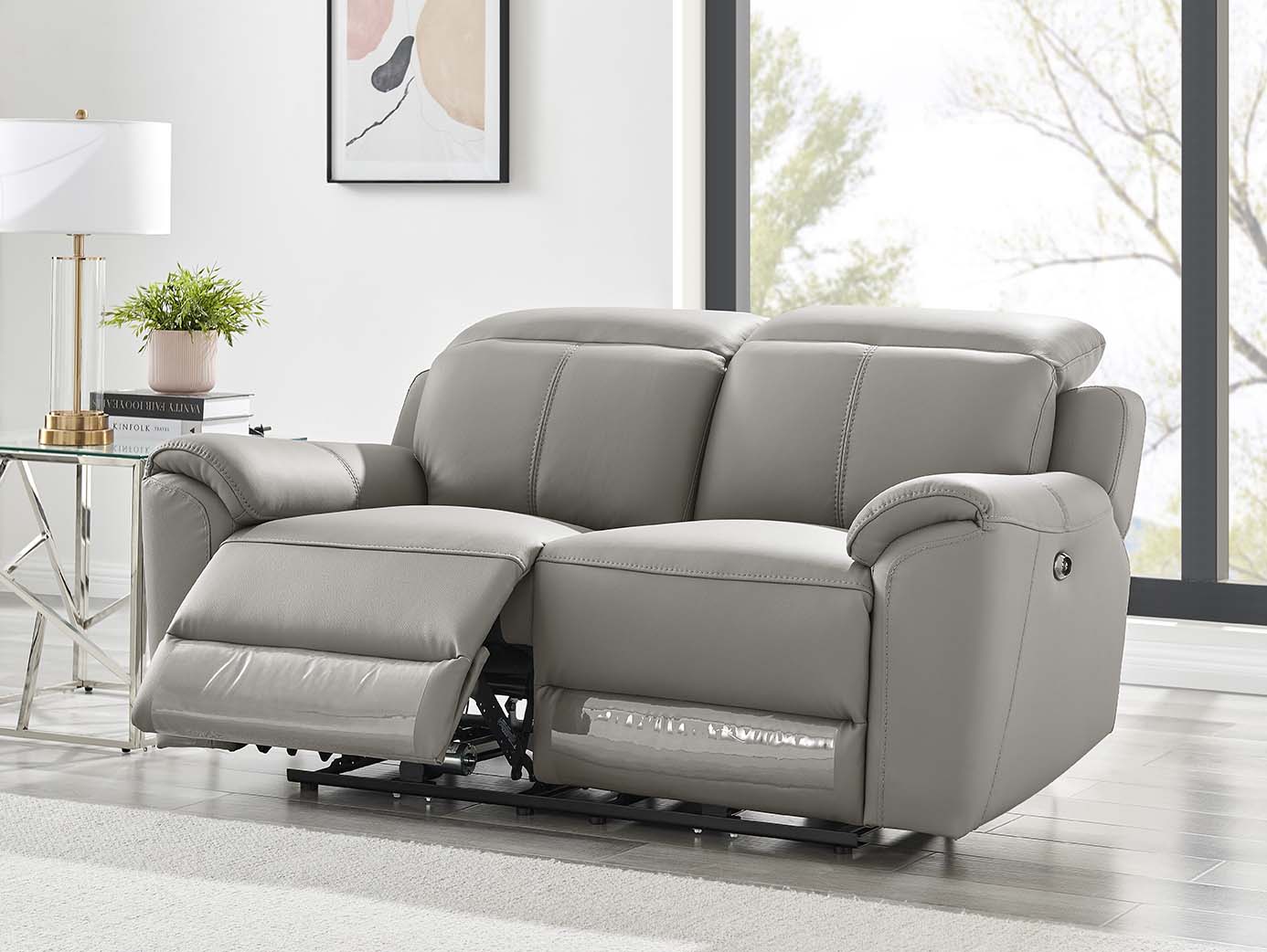 Madrid 2 Seater Electric Recliner - Charcoal
