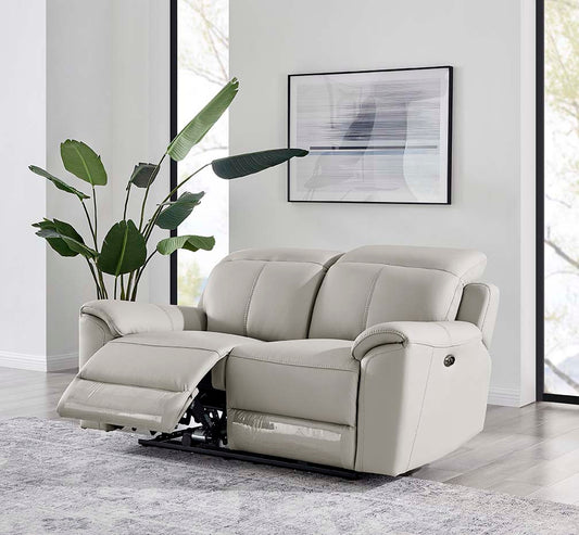 Madrid 2 Seater Electric Recliner - Light Grey