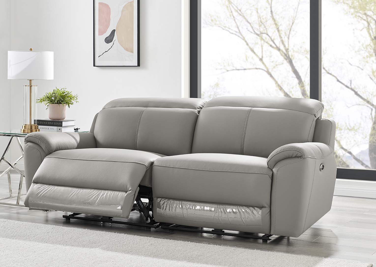 Madrid 3 Seater Electric Recliner - Charcoal