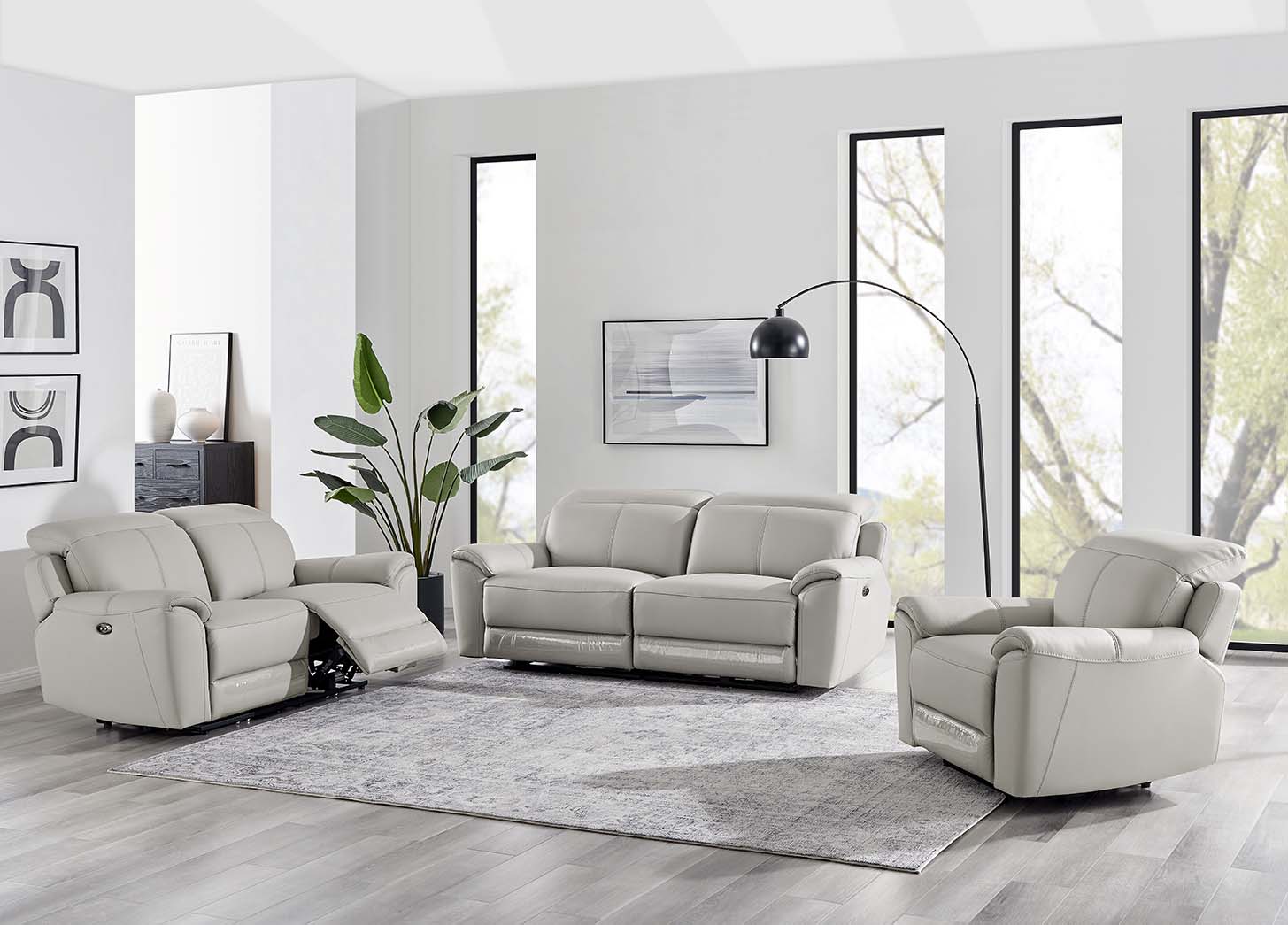 Madrid 2 Seater Electric Recliner - Light Grey