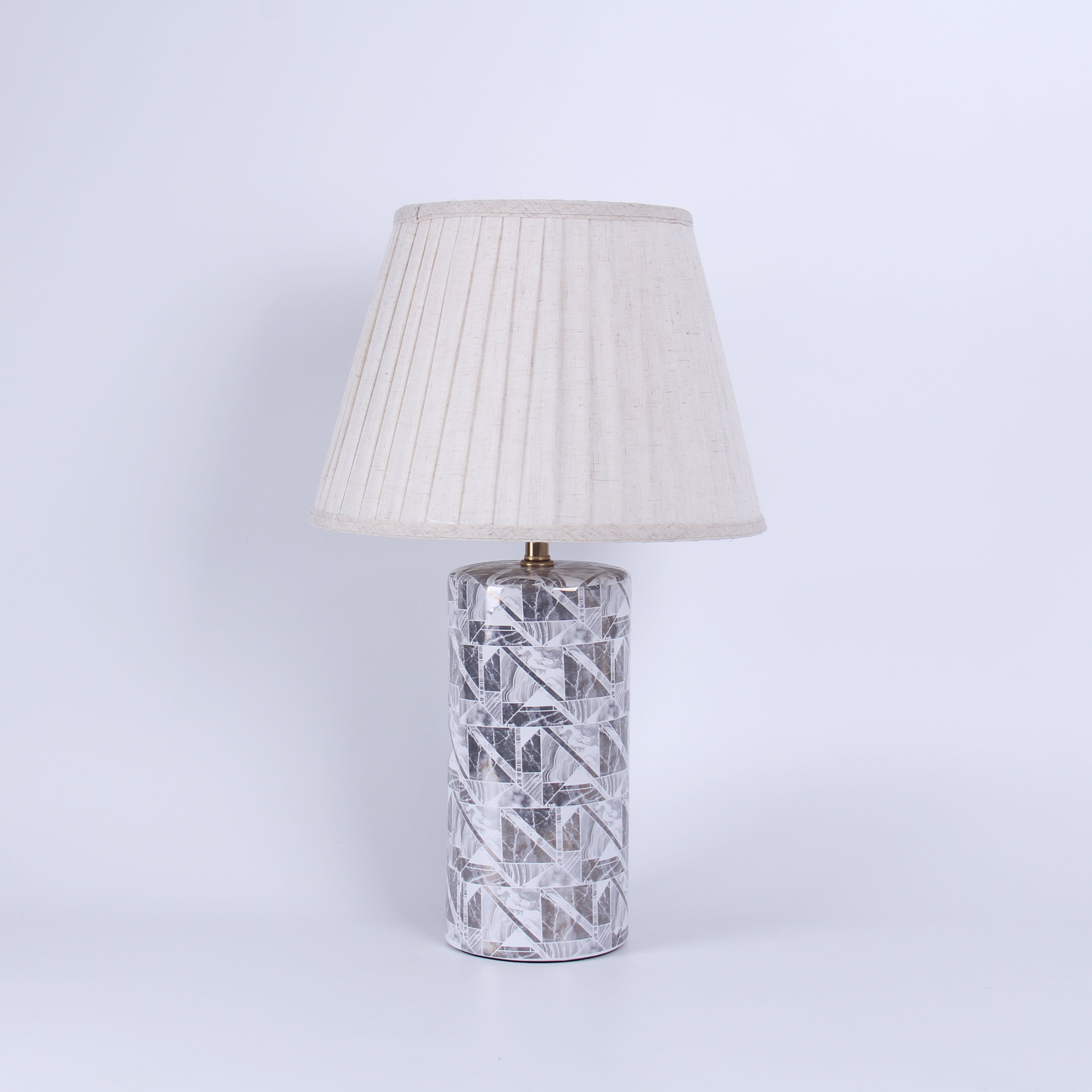 Ceramic Grey Motif Table Lamp