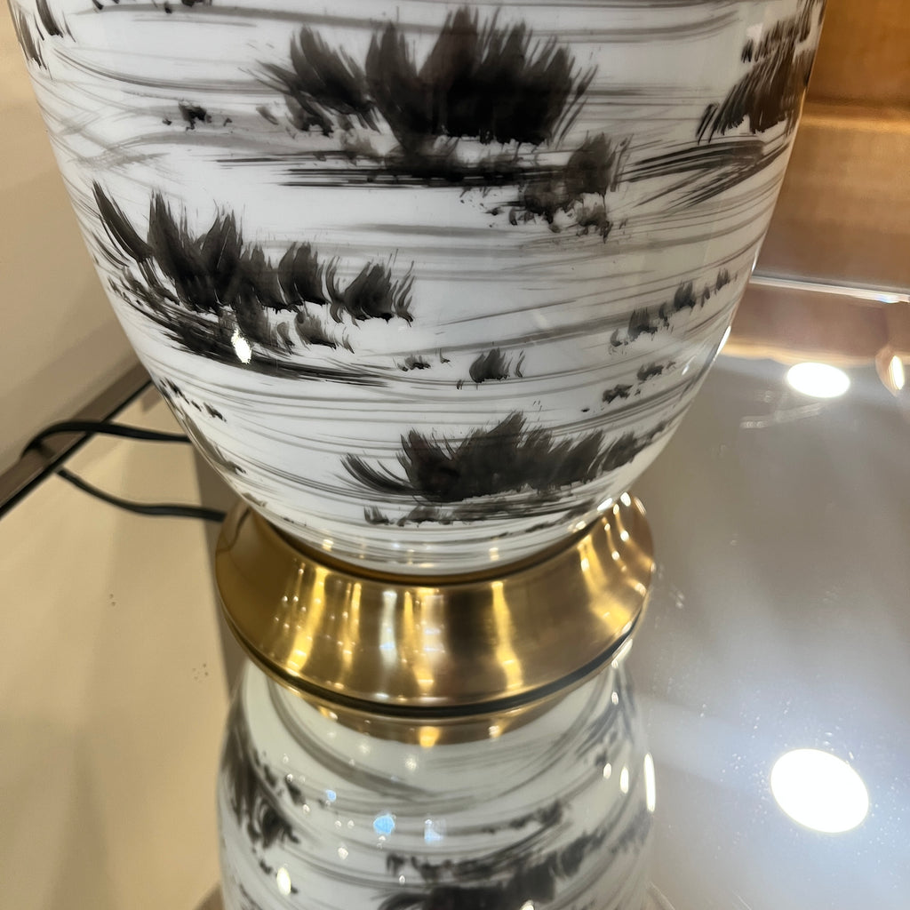 Ceramic Rustic Black and White Table Lamp