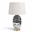 Ceramic Rustic Black and White Table Lamp