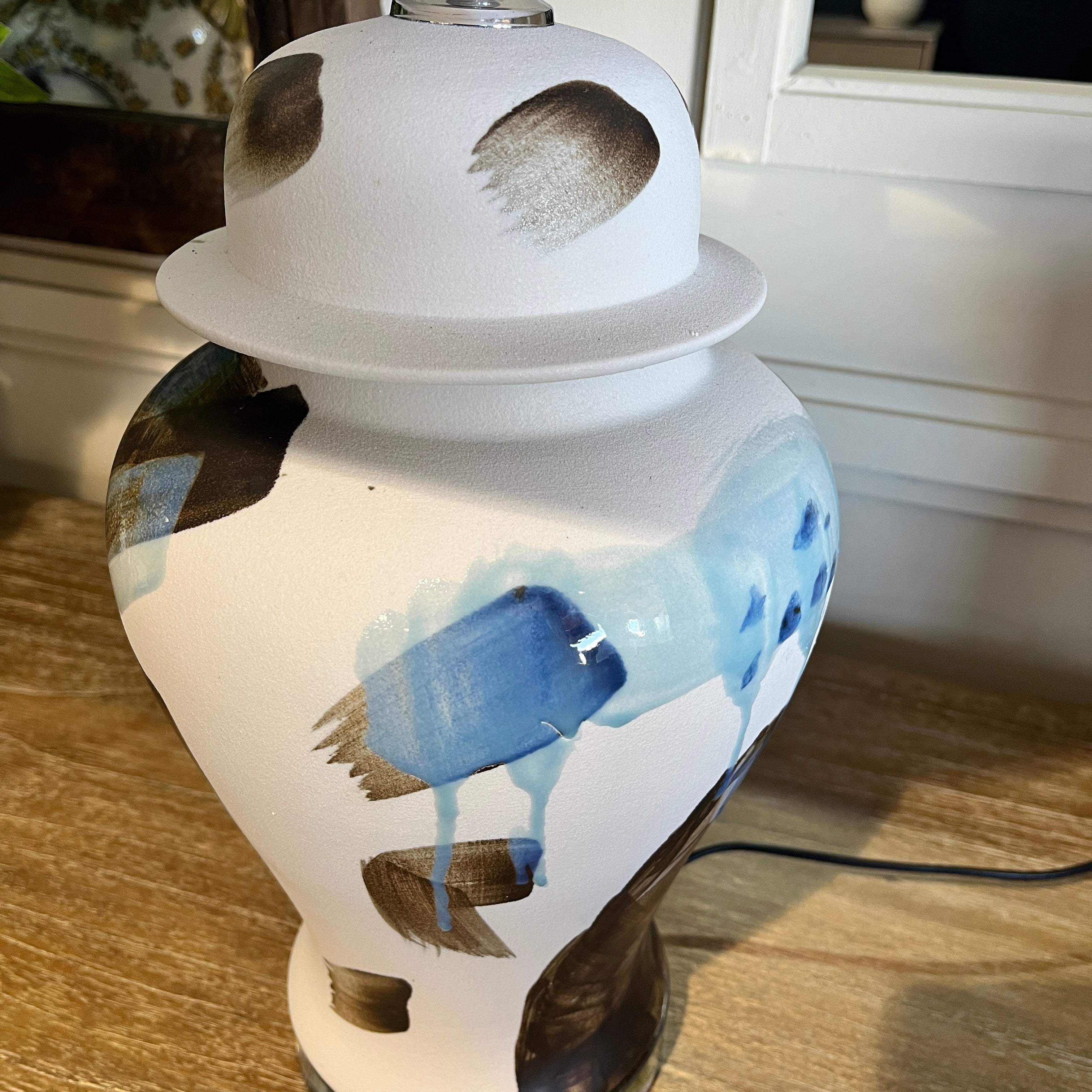 Blue and White Ceramic Jar Lamp