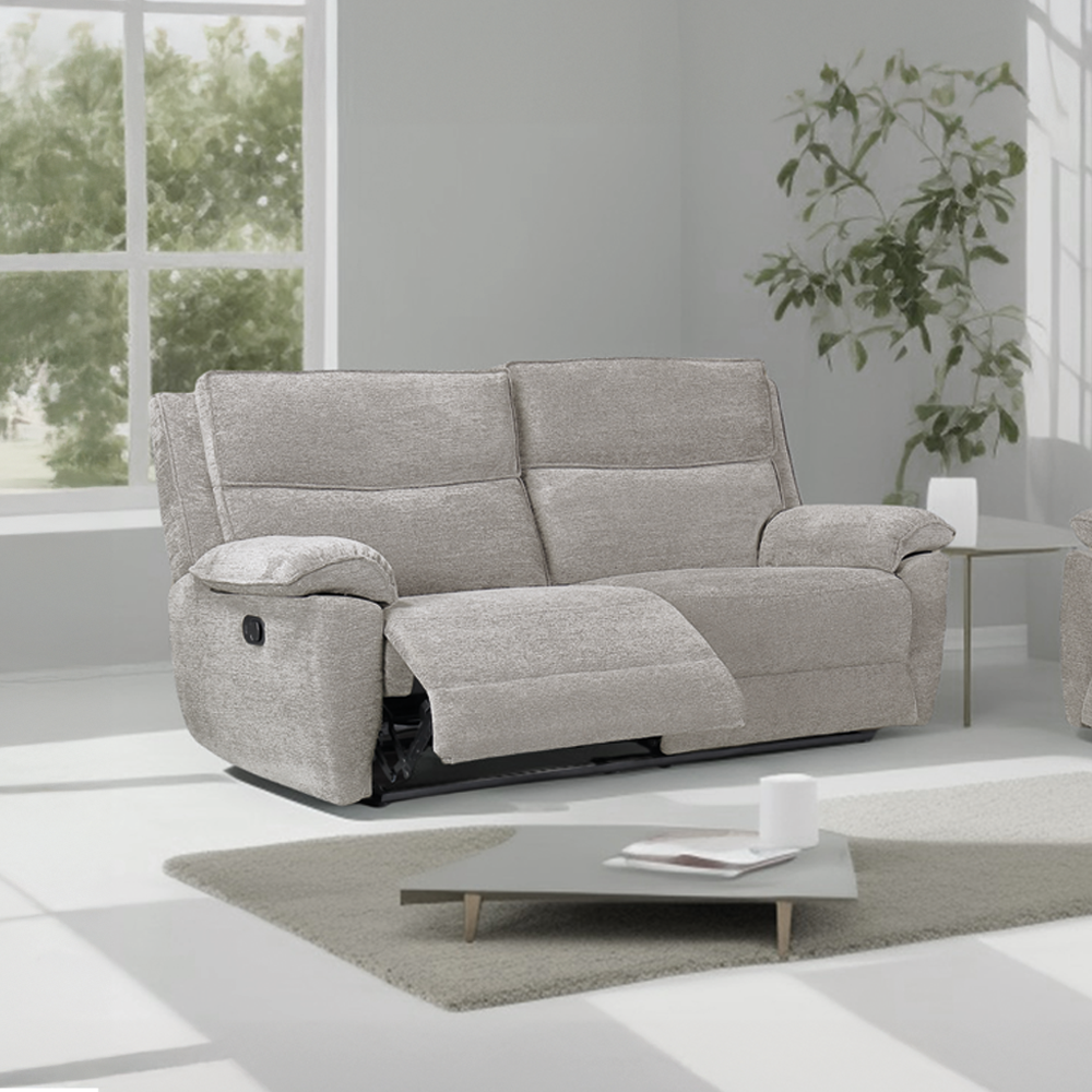 Midtown Recliner 3 Seater Sofa in Light Grey