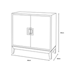 Malta Gold/ Wood 2 Door Sideboard