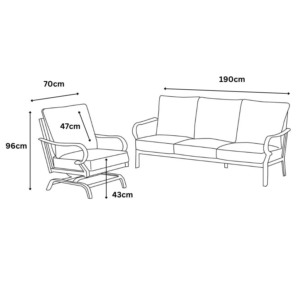 Regent 4 Pc Outdoor Lounge Set