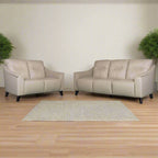 Naples Leather 2+3 Leather Suite - Cream