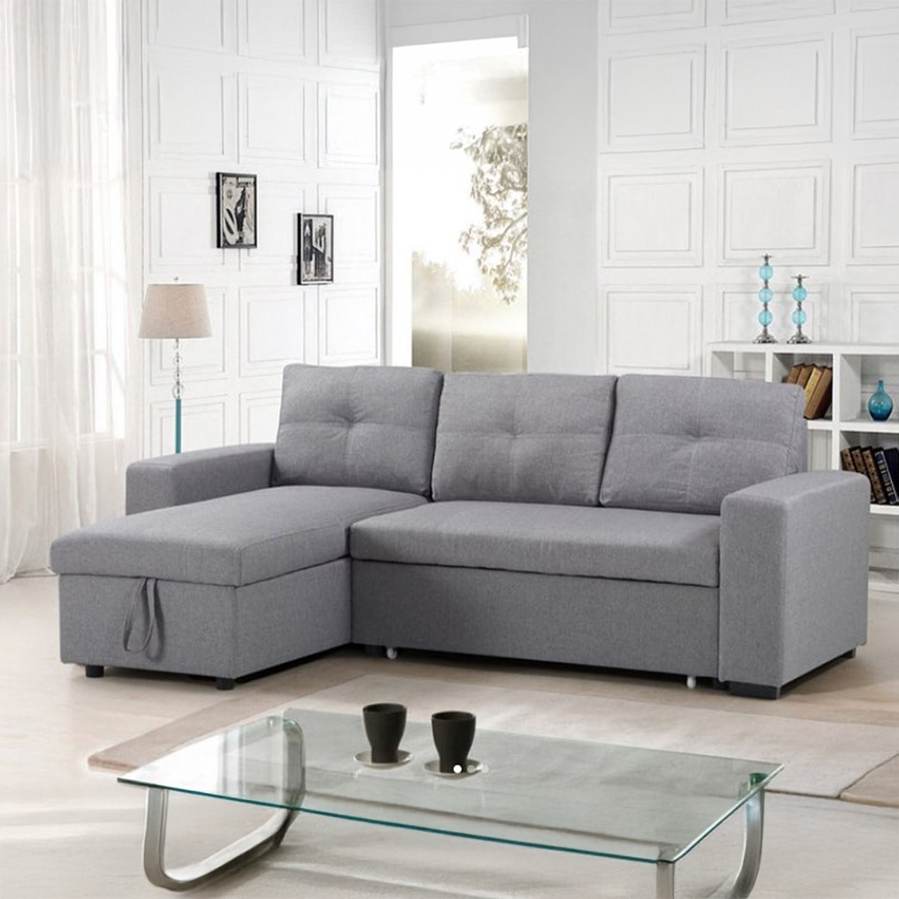 Lincoln Interchangeable Corner Sofa Bed - Grey