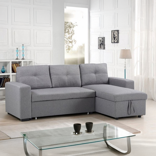 Lincoln Interchangeable Corner Sofa Bed - Grey