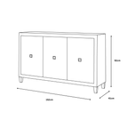 Nova 3 Door Silver Sideboard