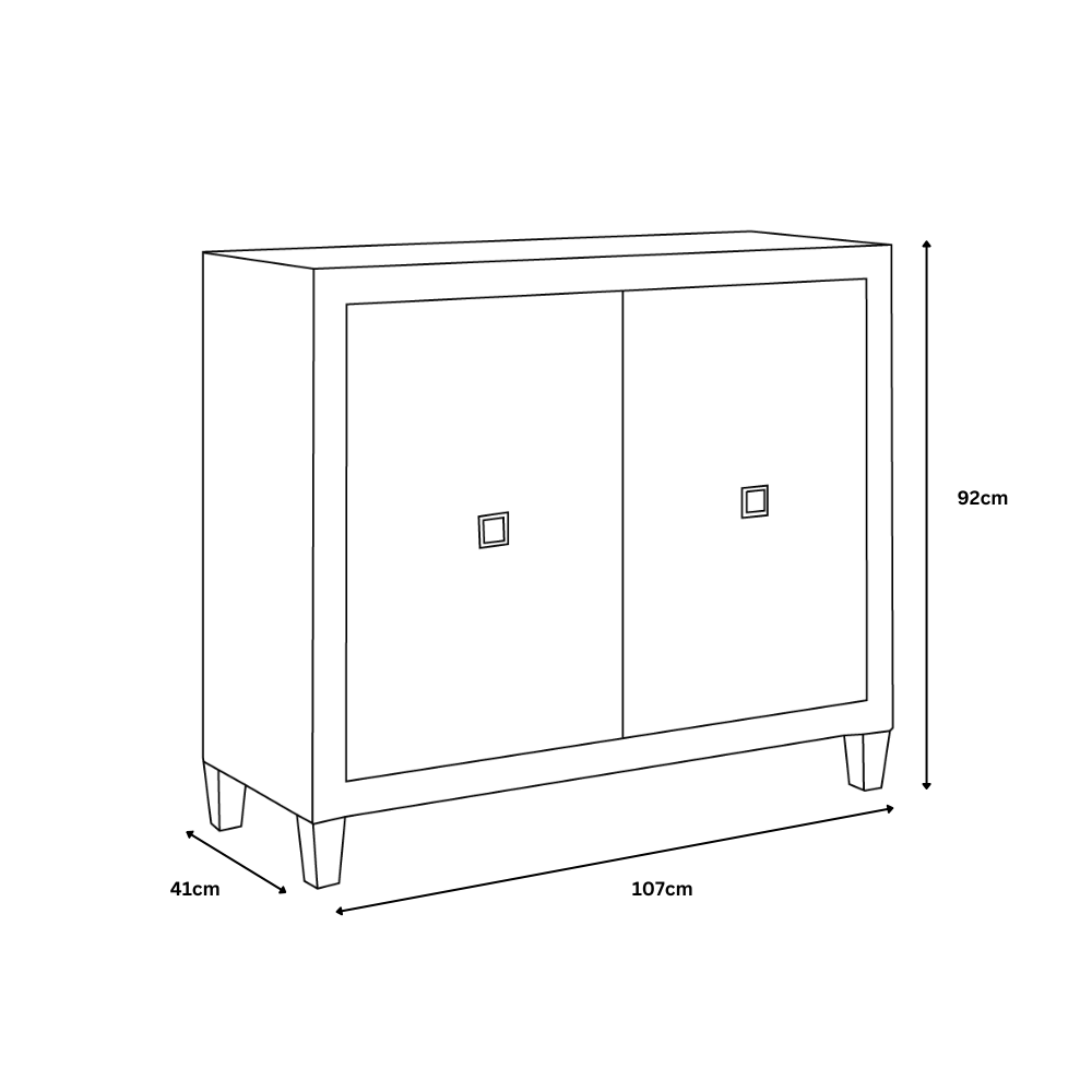 Nova 2 Door Silver Grey Chest
