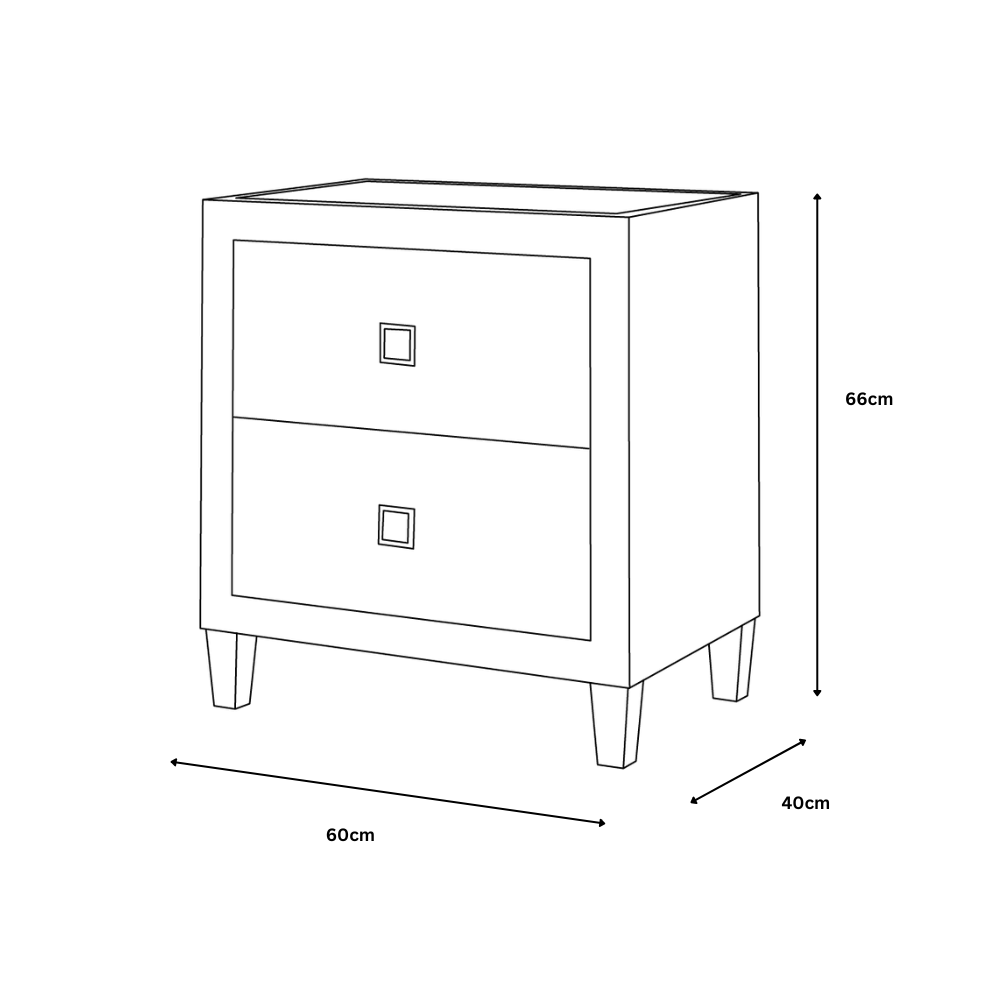 Nova 2 Drawer Silver Grey End Table