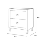 Nova 2 Drawer Silver Grey End Table