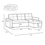 Lincoln Interchangeable Corner Sofa Bed - Grey