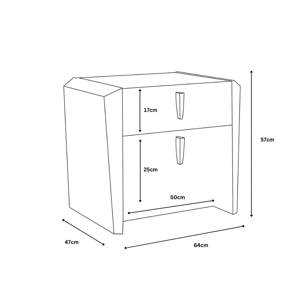 Opal 2 Drawer End Table in Graphite
