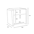 Opal 2 Drawer End Table in Graphite