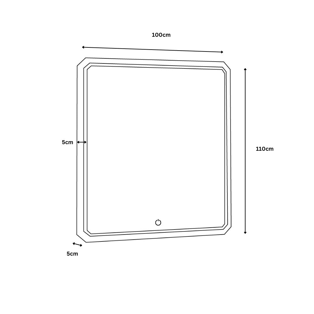 Opal LED Mirror in Graphite