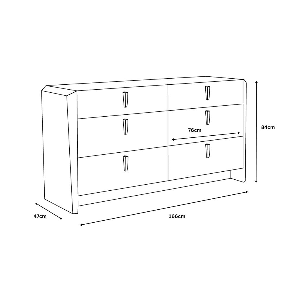 Opal Chest of 6 Drawers in Graphite