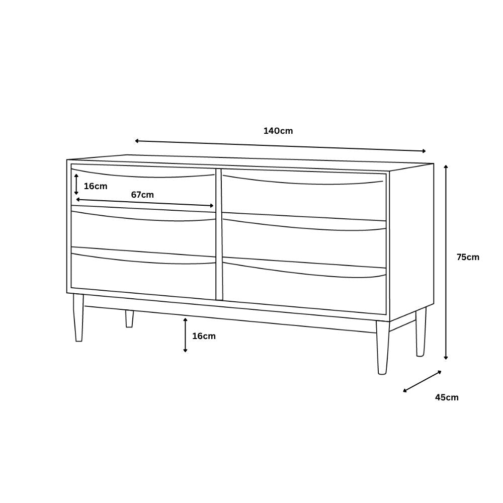 Oscar 6 Drawer Chest