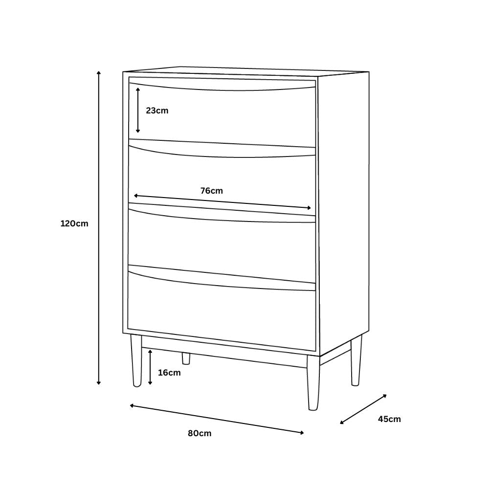 Oscar 4 Drawer Tall Boy
