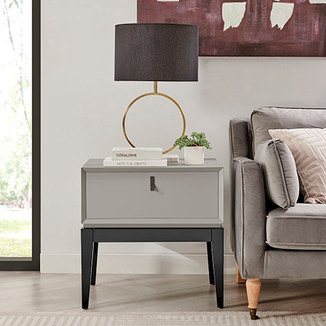 Pasadena Flannel Grey 1 Drawer End Table