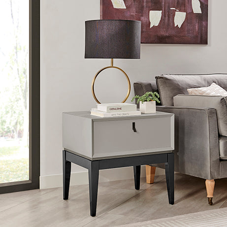 Pasadena Flannel Grey 1 Drawer End Table