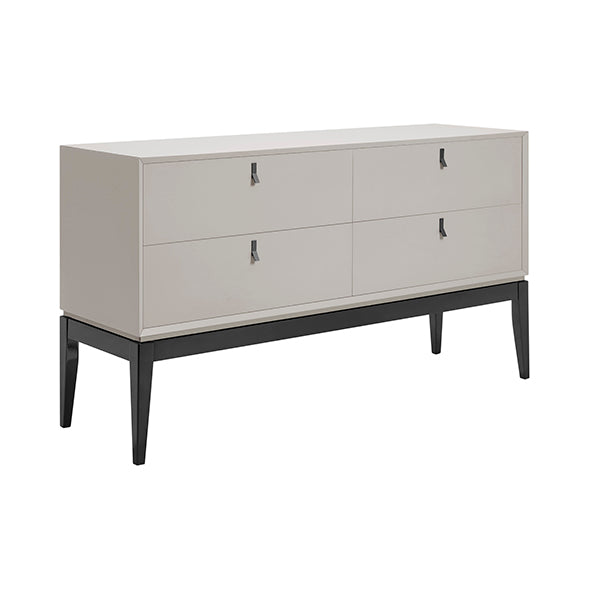 Pasadena Flannel Grey Chest of 4 Drawers