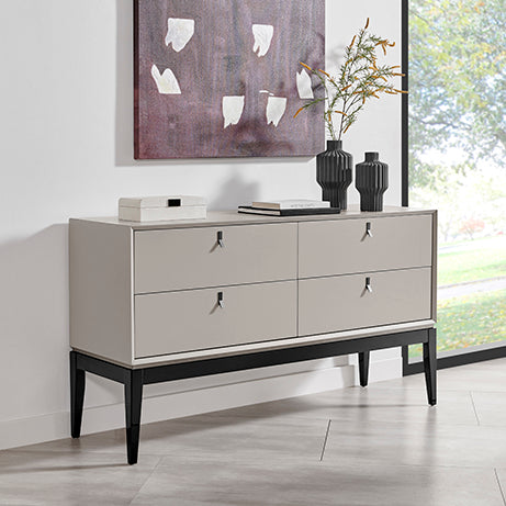 Pasadena Flannel Grey Chest of 4 Drawers