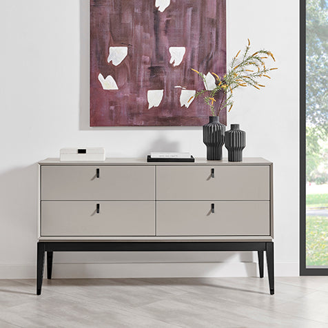 Pasadena Flannel Grey Chest of 4 Drawers