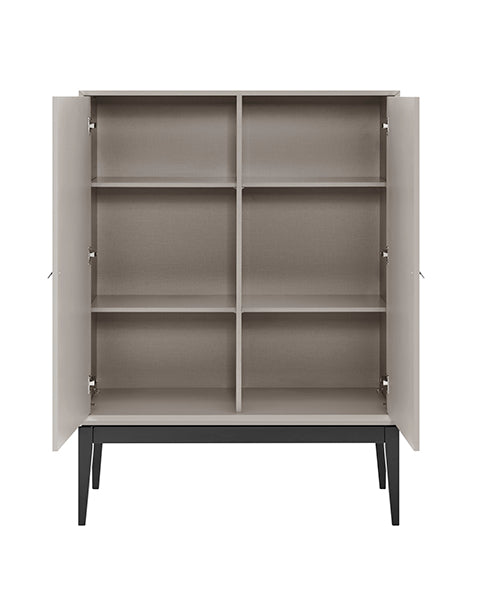 Pasadena Flannel Grey 2 Door Drinks Cabinet