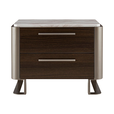 Gianni 2 Drawer End Table in Dark Oak