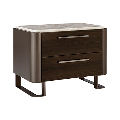 Gianni 2 Drawer End Table in Dark Oak