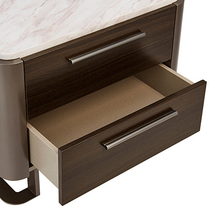 Gianni 2 Drawer End Table in Dark Oak