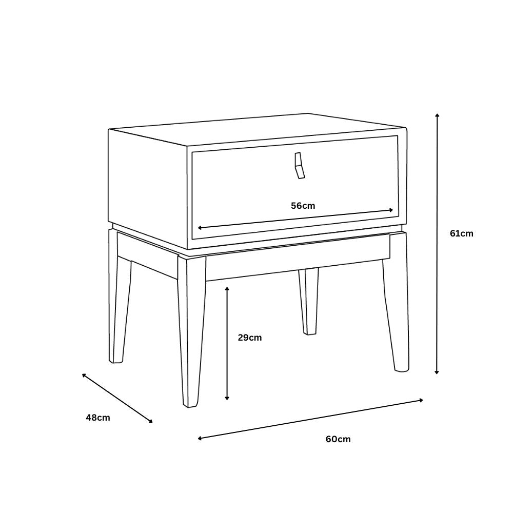 Pasadena Flannel Grey 1 Drawer End Table