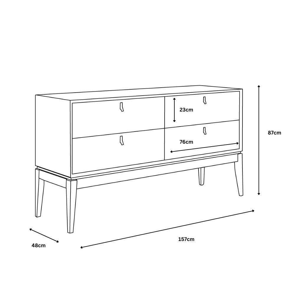 Pasadena Cool Grey Chest of 4 Drawers