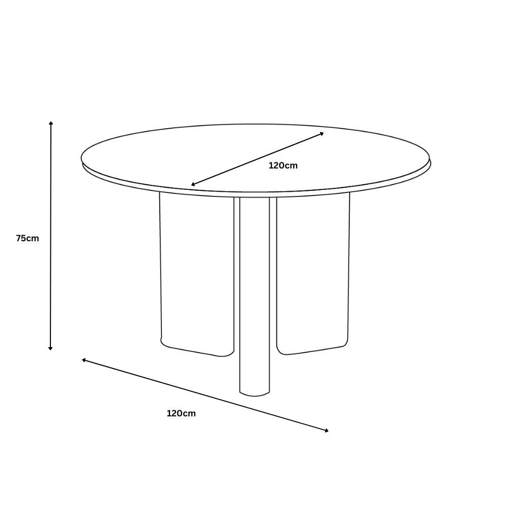 Rhodes 120cm Round Dining Table