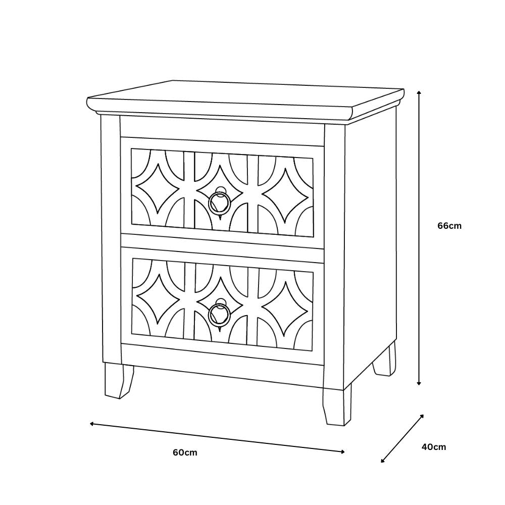 Russell Grey 2 Drawer End Table (Set of 2)