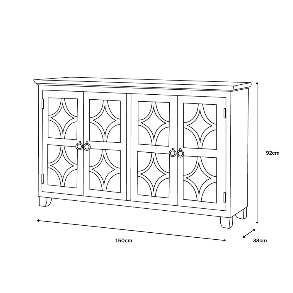 Russell Grey 4 Door Sideboard