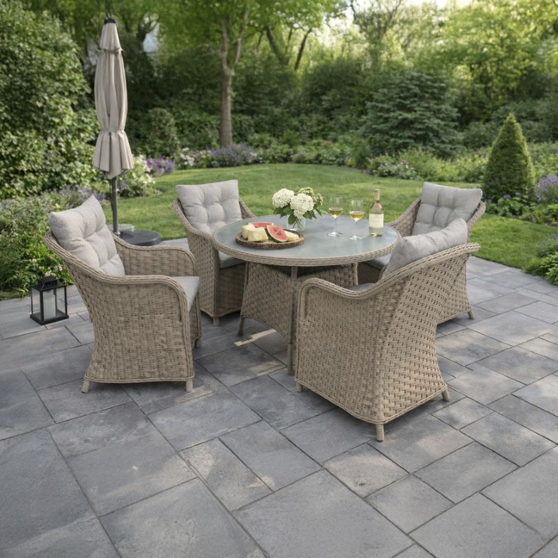 Cannes 5pc Round Outdoor Dining Set