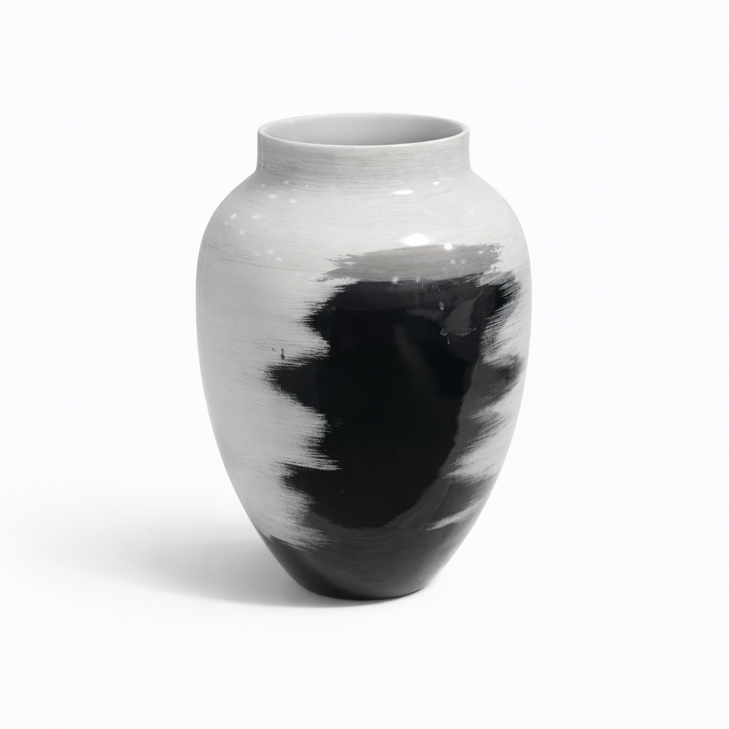 Ceramic Black and White Blur Vase
