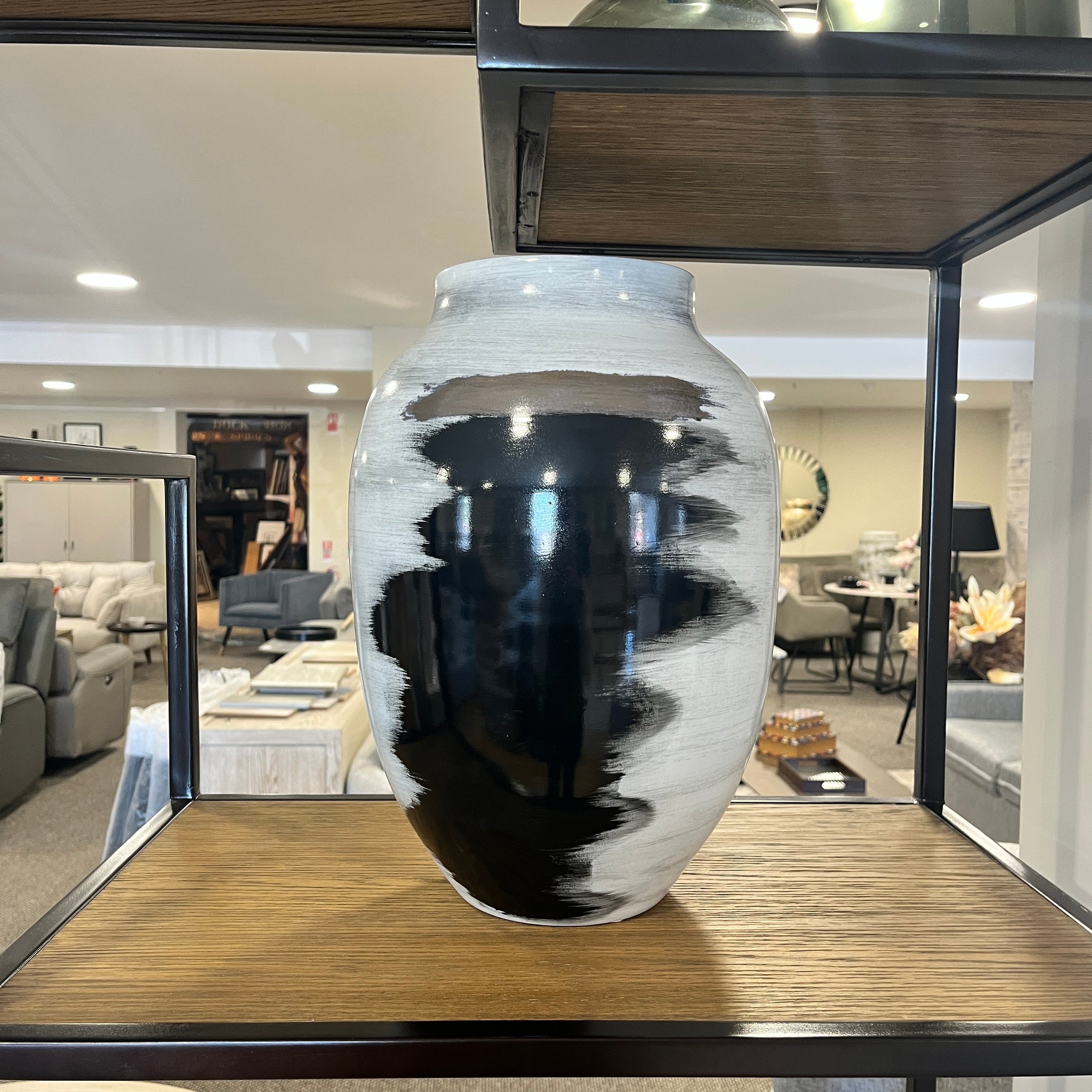 Ceramic Black and White Blur Vase
