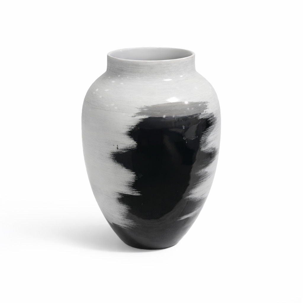 Ceramic Black and White Blur Vase
