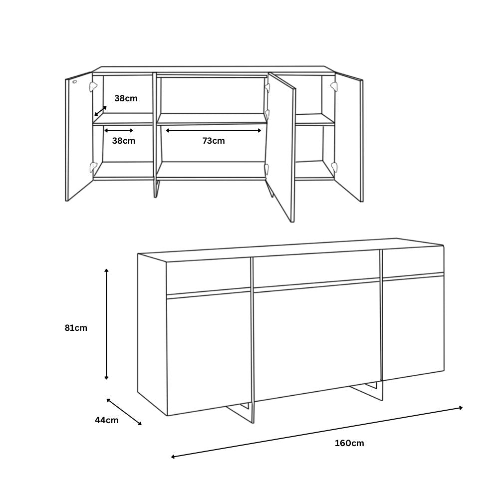 Sanremo 3 Door Sideboard