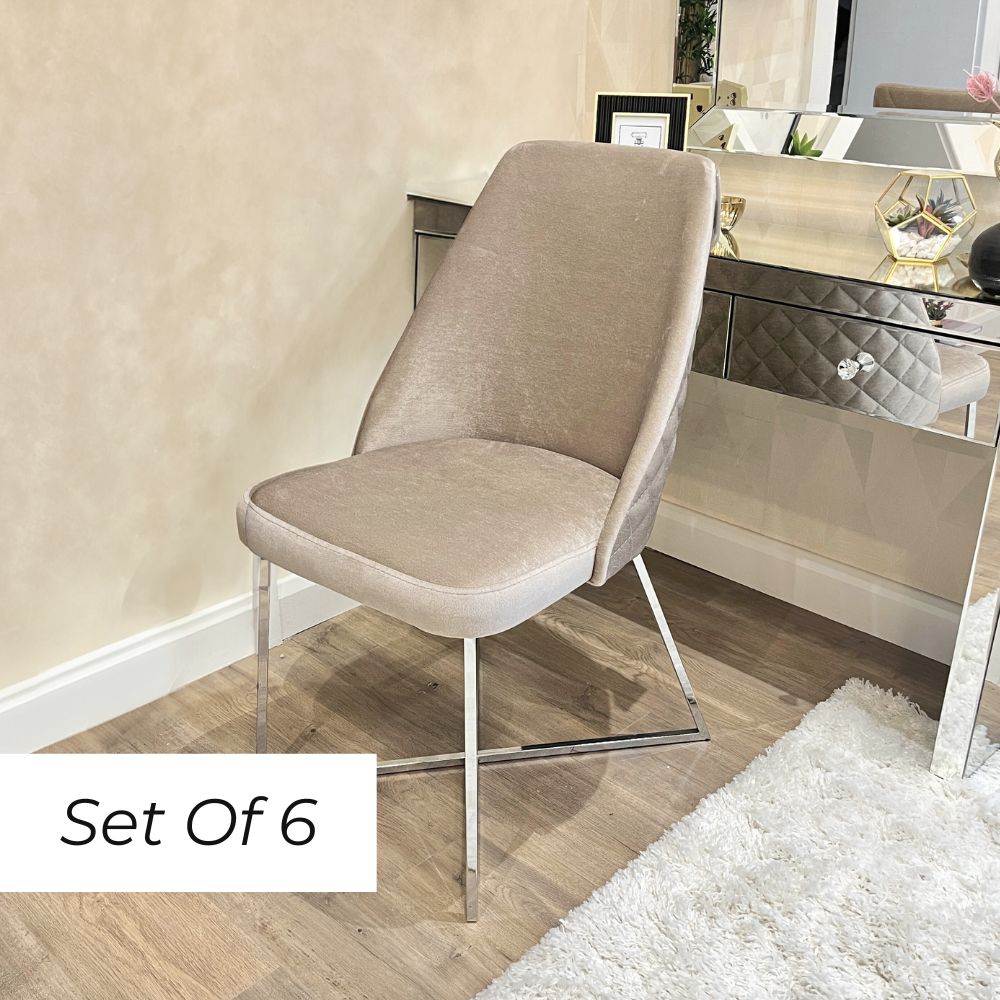 Vip Chair - Mink Velvet (Set of 6) – Elegant and Luxurious Seating ...